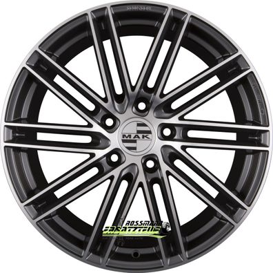 4x Mak Leipzig-D gun metallic mirror 11.5x22 ET69 - LK5/130 ML71.6 Felge Alu