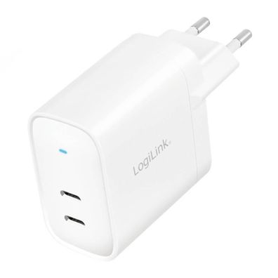 USB-Ladegerät LogiLink 40 W mit Power Delivery, weiß
