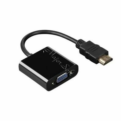 Video-Adapter Hama HDMI zu VGA mit Audio, 15 cm, Schwarz