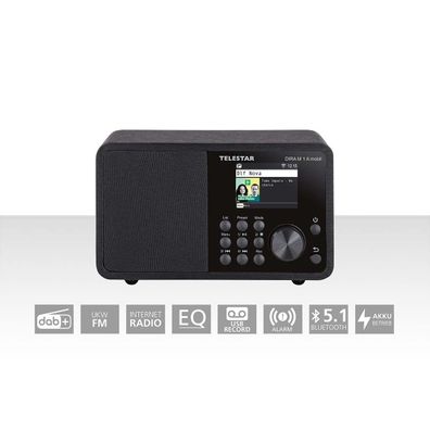 Tragbares Radio Telestar Analog & Digital Schwarz
