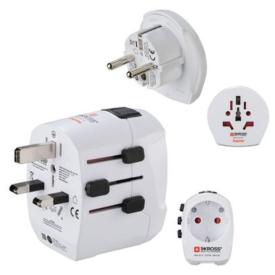 Reiseadapter Hama Weltreiseadapter Set World Travel Pro Light USB