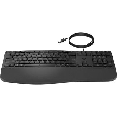 Tastatur HP 485 Comfort USB, ergonomisch, schwarz