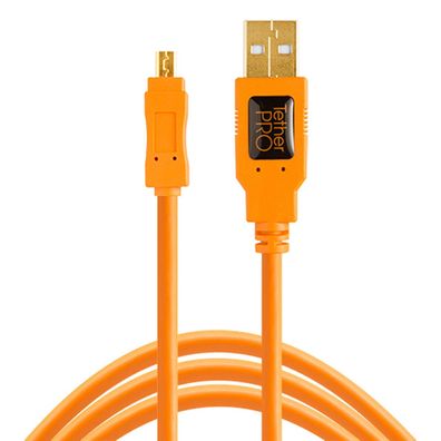 USB-Kabel TetherTools TetherPro USB 2.0 A zu Mini-B 8-polig 4,6 m Orange