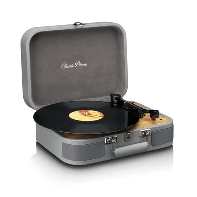 Plattenspieler Lenco TT-116GY Tragbarer Vinyl-Player mit Bluetooth