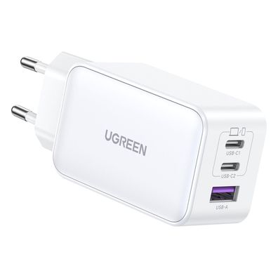 Ladegerät Ugreen Nexode USB-A+2 * USB-C 65W GaN Tech Weiß
