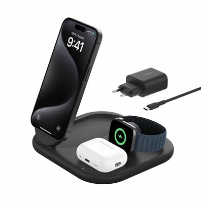 Kabelloses Ladegerät Belkin BoostCharge 3-in-1 15W Schwarz