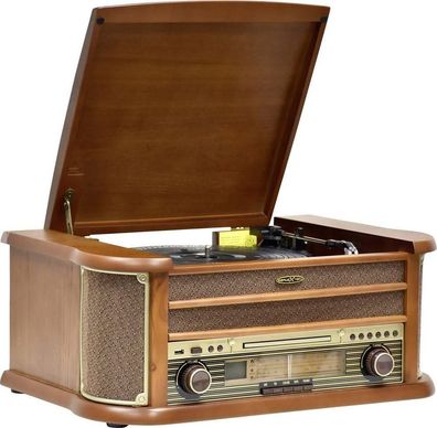 Plattenspieler Reflexion USB Riemenantrieb Holz