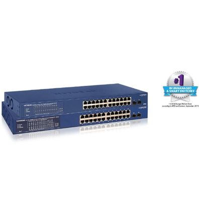 Switch Netgear Smart GS724TPP - 24x10/100/1000 PoE+ + 2x Gigabit SFP