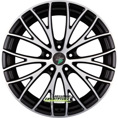 4x Etabeta Piuma-C black matt full polished 10.5x22 ET18 - LK5/112 ML66.6 Felge Alu
