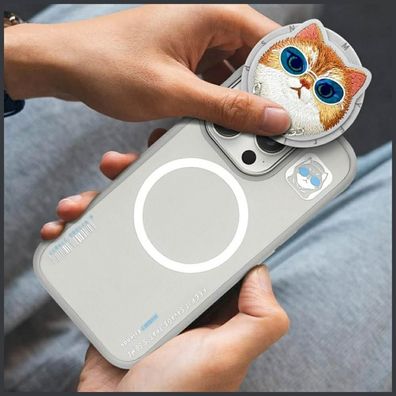 Handyhélle Uniq Nimmy Glasses Cool Cat grau