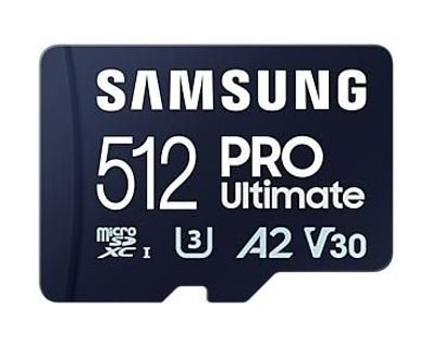 MicroSD Karte Samsung PRO Ultimate 512 Go, A2, V30, UHS-I U3, blau