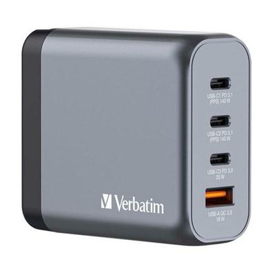 USB-Ladegerät Verbatim GNC-140 GaN 4-Port 140W