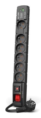 Steckdosenleiste Acar mit 6 Steckdosen und 2 USB-Anschléssen