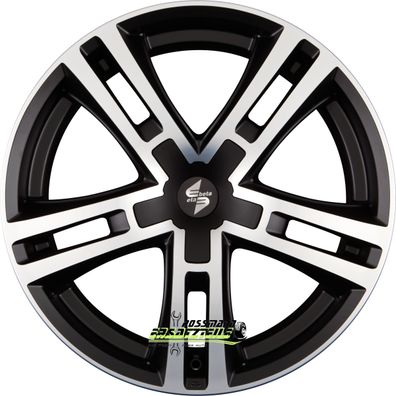 4x Etabeta Uriel black matt polish - inox cap 11x23 ET45 - LK5/130 ML71.6 Felge Alu