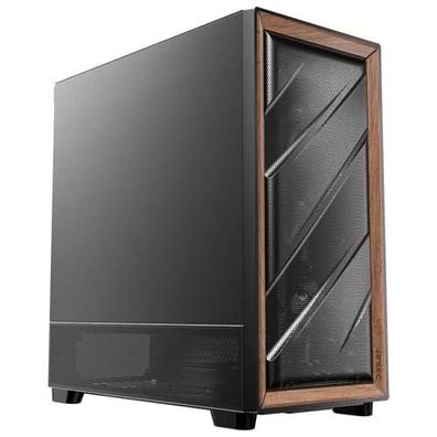 Midi Tower PC Antec FLUX SE mit Holzfront, Schwarz