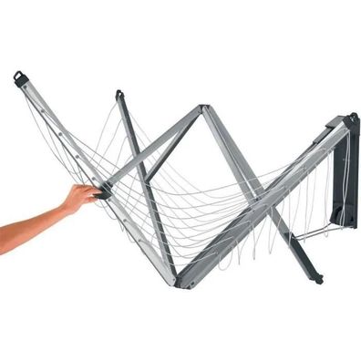 Wandtrockner Brabantia WallFix, 24 Meter Trockenfläche, Grau