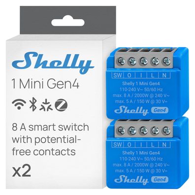 Relais Shelly 1 Mini Gen4 Kompakt Blau