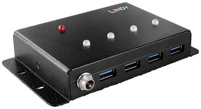 USB-Hub Lindy 4 Ports USB 3.2 Gen 1, 5000 Mbit/s, Schwarz