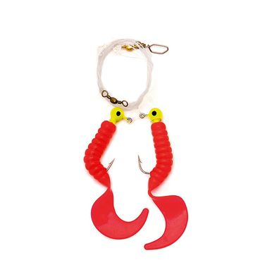 Meeresvorfächer Dorsch Beifänger mit Twister einfach Japan rot