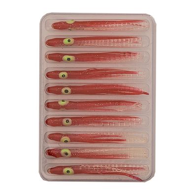 Gummi Oktopus Beifänger uv aktiv 4,5 cm rot weiß