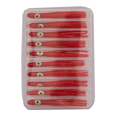 Gummi Oktopus Beifänger uv aktiv 4,5 cm rot