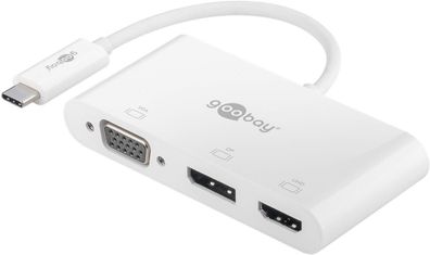 Multiport-Adapter Goobay Weiß USB-Câ?¢ 4K Unterstétzung