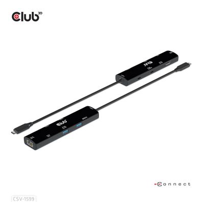 USB-Hub Club 3D CSV-1599 6-in-1, 8K HDMI, Schwarz