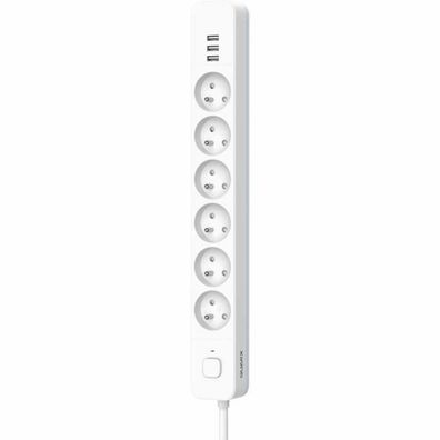 Steckdosenleiste quarx mit 6 Steckdosen und 3 USB-Ports, weiß