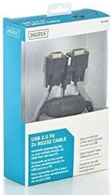 Kabel Digitus USB 2.0 zu 2x RS232 1,5 Meter