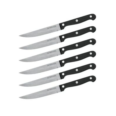 Steakmesser Set Nirosta 6-teilig, Edelstahl, schwarz