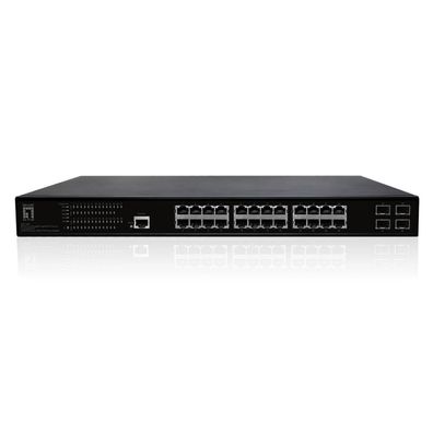 Switch LevelOne L2 mit 28 Ports, 24 PoE, 4 SFP