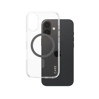 Schutzhélle PanzerGlass CARE fér iPhone 16, schwarz transparent