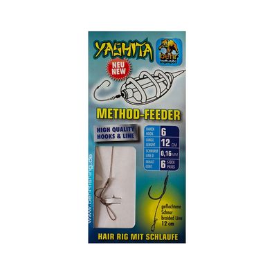 Method Feeder Angel Haken mit Haar 12 cm Gr. 6