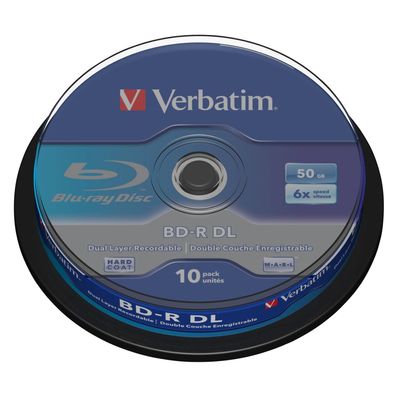 Blu-Ray-Disk Verbatim 10 x BD-R DL 50GB 6x Spindel