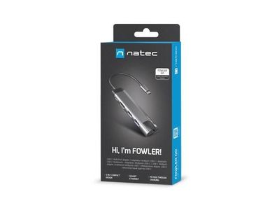 USB-C Hub Natec Fowler Go 5-in-1 Edelstahl