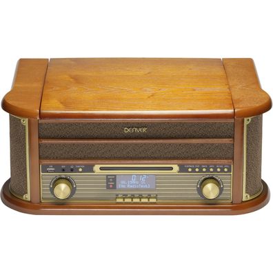 Plattenspieler Denver MRD-51 Retro-Musiksystem mit DAB und Kassette