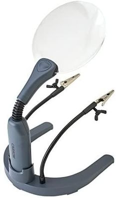 Lupe Carson LED Deluxe 2x Vergrößerung, Grau und Transparent