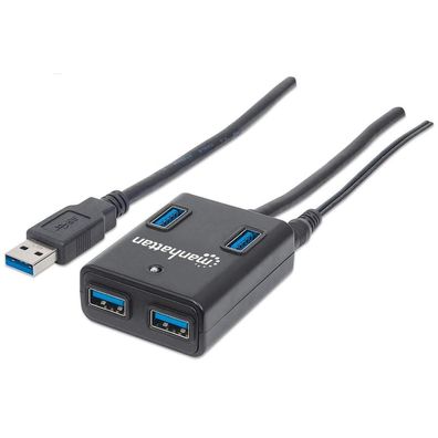 USB-Hub Manhattan 4 Ports USB 3.0, Schwarz