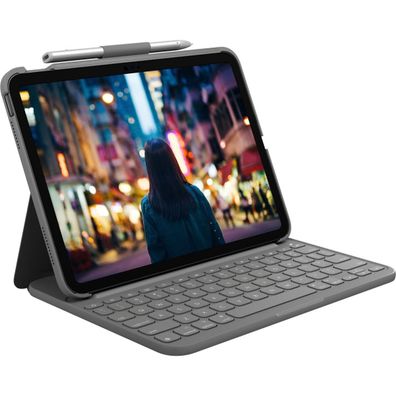 Tastatur und Foliohélle Logitech Slim Folio kabellos Bluetooth