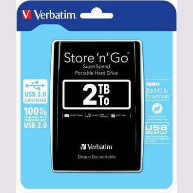 Externe Festplatte Verbatim 2TB USB 3.0 schwarz