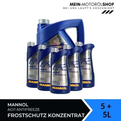 Mannol Antifreeze AG11 Frostschutz Konzentrat 5 + 5 Liter