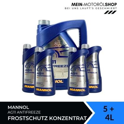 Mannol Antifreeze AG11 Frostschutz Konzentrat 5 + 4 Liter