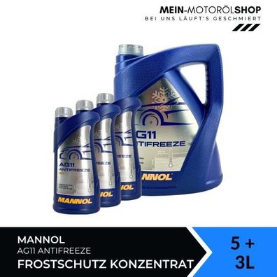 Mannol Antifreeze AG11 Frostschutz Konzentrat 5 + 3 Liter