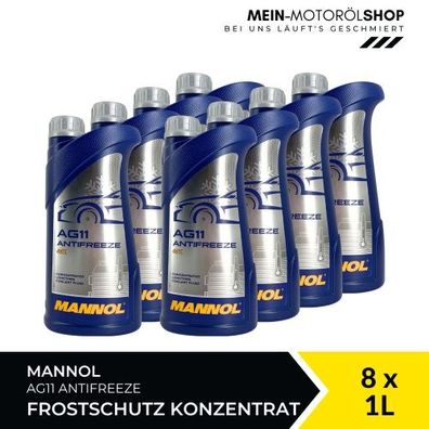 Mannol Antifreeze AG11 Frostschutz Konzentrat 8x1 Liter