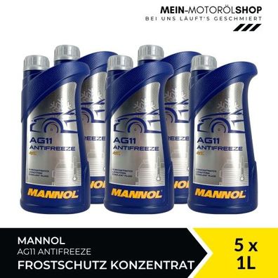 Mannol Antifreeze AG11 Frostschutz Konzentrat 5x1 Liter