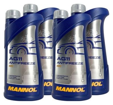 Mannol Antifreeze AG11 Frostschutz Konzentrat 4x1 Liter