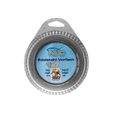Stahlvorfach Set 10 m Vorfach 1x7 mit Quetschhülsen 5 kg