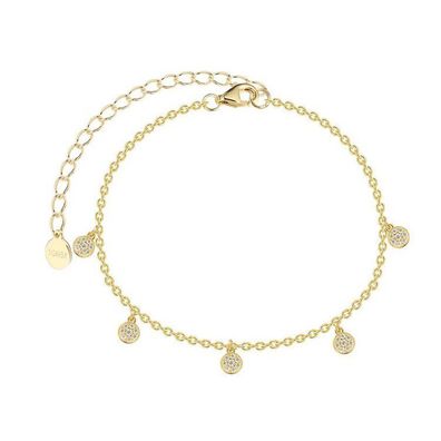 Armkette - Silber 18 K vergoldet - 5 Plättchen