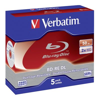 Blu-ray Rohlinge Verbatim 5x 50GB BD-RE DL 2x beschreibbar