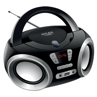 Radio portative Adler Boombox AD 1181, schwarz und silber